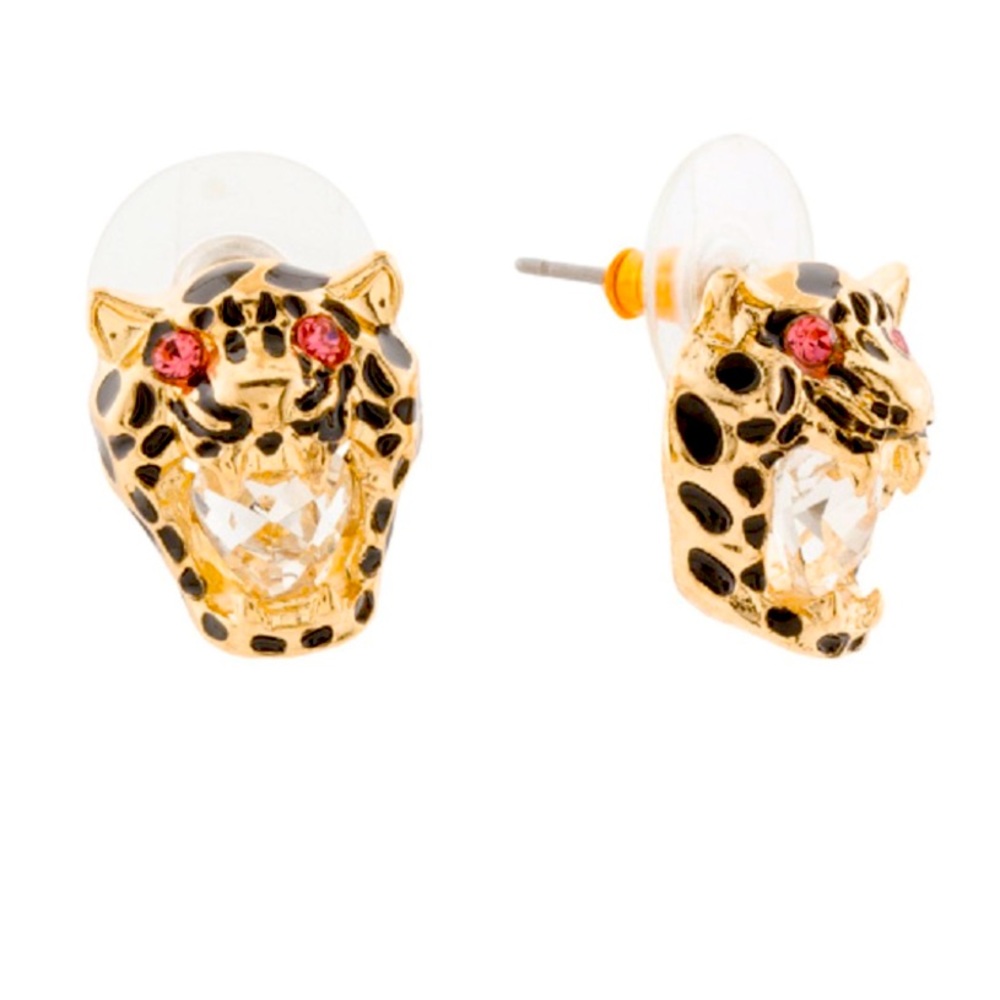 New Betsey Johnson Cheetah Stud Earrings